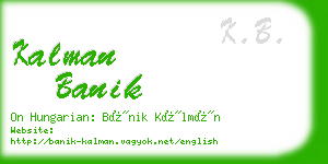 kalman banik business card